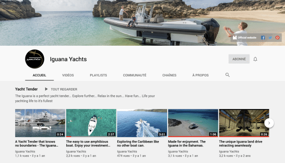 YouTube channel of Iguana Yachts