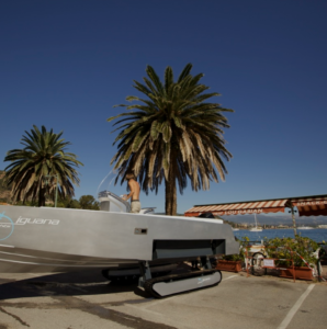 Amphibious Iguana boat parked