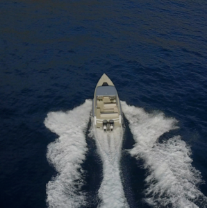 Amphibious vehicle at sea