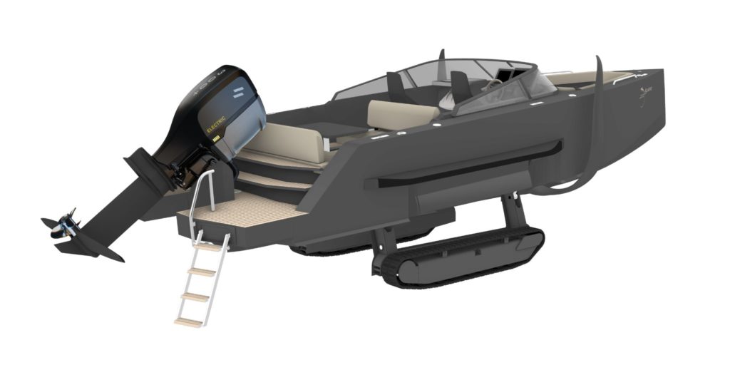 Electric amphibious boat